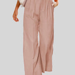 High Waist Wide Leg Pants with Pockets