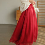 Casual Solid Color Chiffon Column Wide Leg Pants&Skirt