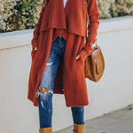 Fireside Pocketed Oversized Drape Neckline Knit Cardigan
