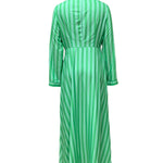 Stylish Long Sleeves Striped Lapel Collar Maxi Dresses