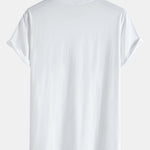 Flower Slogan Print Cotton Arc Hem T-Shirt