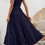 High Waist Solid Color Slim Waist Flying Sleeve Cake Skirt Dress