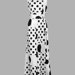 High Waisted Sleeveless Polka-Dot Mock Neck Jumpsuits