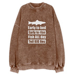 Early To Bed Early To Rise Fish All Days Tell Big Lies Vintage Sweatshirt