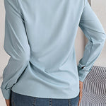 Elegant Layered V-neck Long-sleeved Casual Shirt