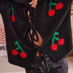 Cherry Embroidered Cardigan Sweater