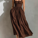 Women's Minimalist Linen-blend Maxi Dress With Wide Straps