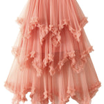 Cake skirt mid-length high waist big swing fluffy fairy gauze dress long skirt