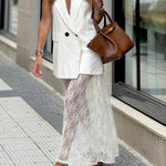 White Lace Wide-Leg Maxi Dress