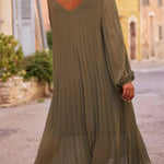 Cotton and Linen Patchwork Loose Maxi Dress