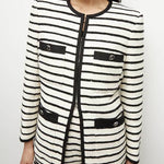 Foster Striped Dickey Jacket in Ivory Black
