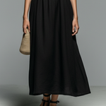 Women's Minimalist Square-neck Maxi Dress With Embroidery
