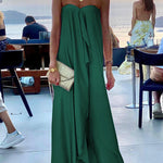 Morning Grace Off Shoulder Satin Bouquet Party Maxi Dress