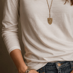 Basic Soft Ivory Everyday Long Sleeve T-shirt