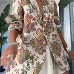 Retro Floral Print Blazer