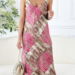 Goya snakeskin strap deep v-neck dress