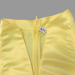 A-Line Loose Belted Pleated Pockets Solid Color V-Neck Midi Dresses