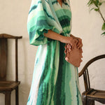 Ombre Sleeveless V-Neck Dress