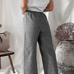 Cotton Linen Loose Fashion Casual Straight Leg Pants Women's Clothes