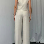 Solid Color Casual Vest Two-piece Set