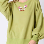 Halloween Coffee Sequin Top Loose Casual Sweatshirt
