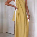 Ellie Contrast Color Sleeveless Midi Top and Elastic Waist Pocket Shorts Set