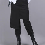 Black Empire False Two Asymmetric 9 Points Culottes Pants