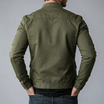 Men's Retro Casual Cotton Zipper Stand Collar Jacket