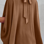 Dolman Sleeve Stand Collar Loose Casual Shirt