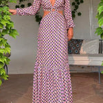 Serene Dreams Printed Side Cutout Elastic Waist Maxi Dress