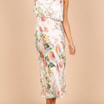 Wine Country Dates Floral Halter Neck Elastic Waist Maxi Dress