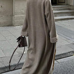 Warm Harvest Knit Button Detail Belted Duster Maxi Cardigan