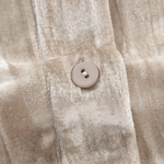 Golden Velvet Loose Fit Chest Pockets Buttoned Shirt