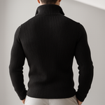 Men's Retro Casual Solid Color Knitted Zipper Sweater Cardigan