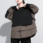 False Two Split-Joint Long Sleeve T-Shirt