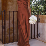 Loose Short Sleeves Pleated Solid Color Split-Joint V-Neck Maxi Dresses