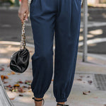 High Waist Lace-Up Pencil Cuff Pants