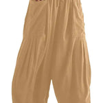Cotton And Linen High-waist Pleated Wide Leg Casual Trousers