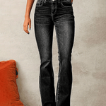 Vintage Stretch Washed Street Flared Jeans