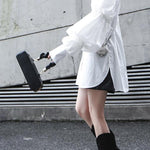Vintage Layered Puff Sleeve Long Shirt