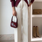 High Rise Wide Leg Pocketed Baggy Pants