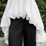 High-Low Loose Pleated Round-Neck Vest Top