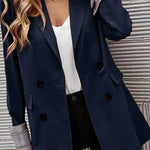Solid color lapel buttoned slim fit blazer