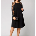 Marika | Classic Dress with Lace Sleeves