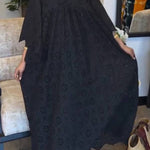 Elegant Black Hollow Pattern Dress