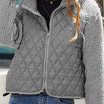 Plush paneled zipped long-sleeve jacket