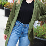 Rust Velvet Button Down Tunic Top