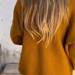 Solid Color Round Neck Long Sleeve Casual Zipper Pocket Knitted Jacket