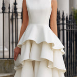 Sleeveless Tiered High-Low Peplum Dress