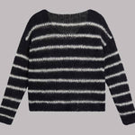 Time for Warmer Layers Fluffy Stripes Relaxed Knit Sweater